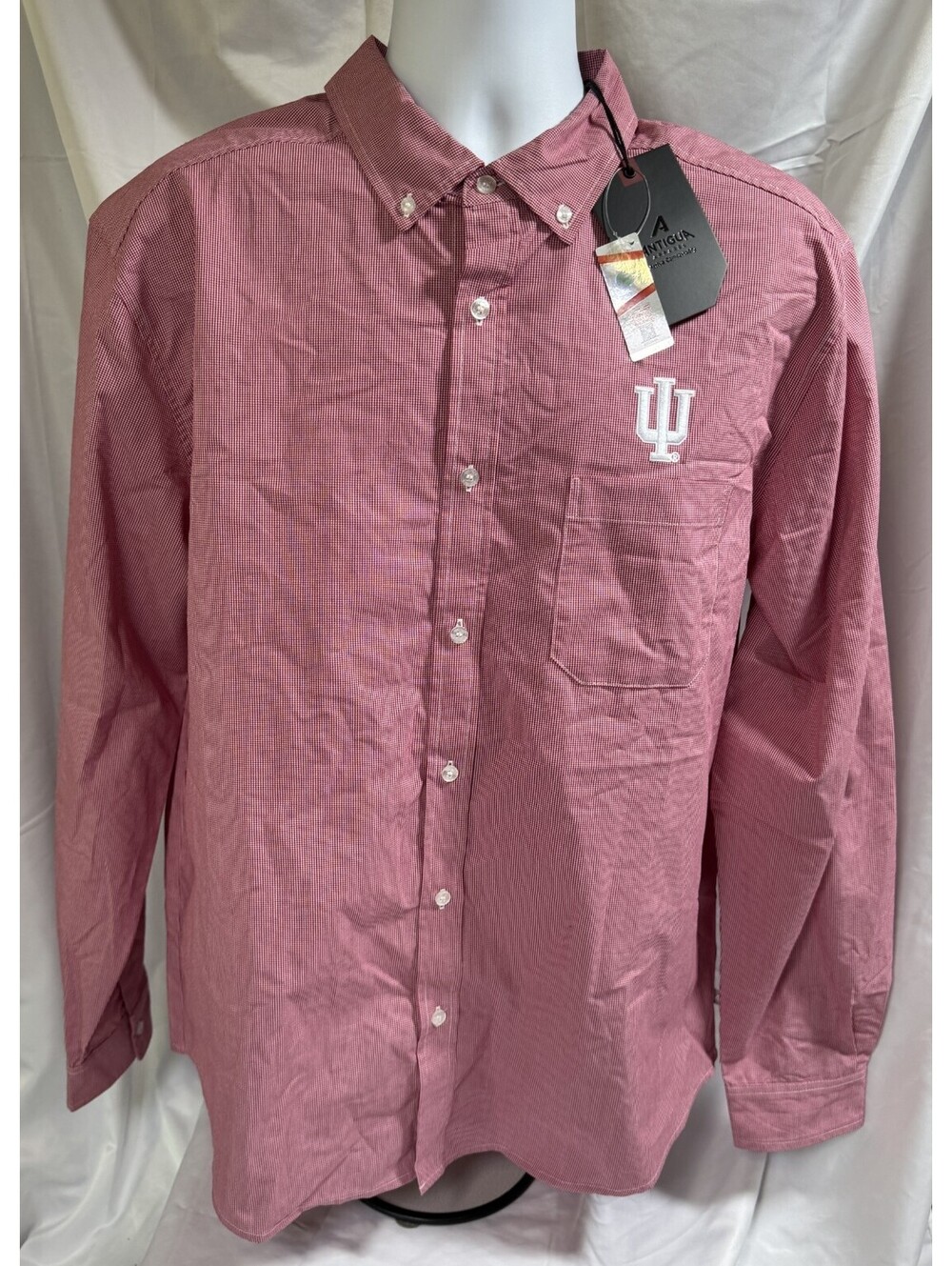 Indiana Hoosiers Antigua Porter Woven Long Sleeve Button Down Shirt Mens XL NWT